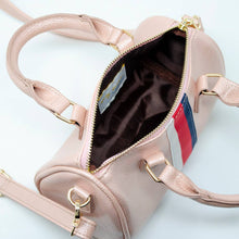 Load image into Gallery viewer, Striped Leather Duffle Bag - Pink
