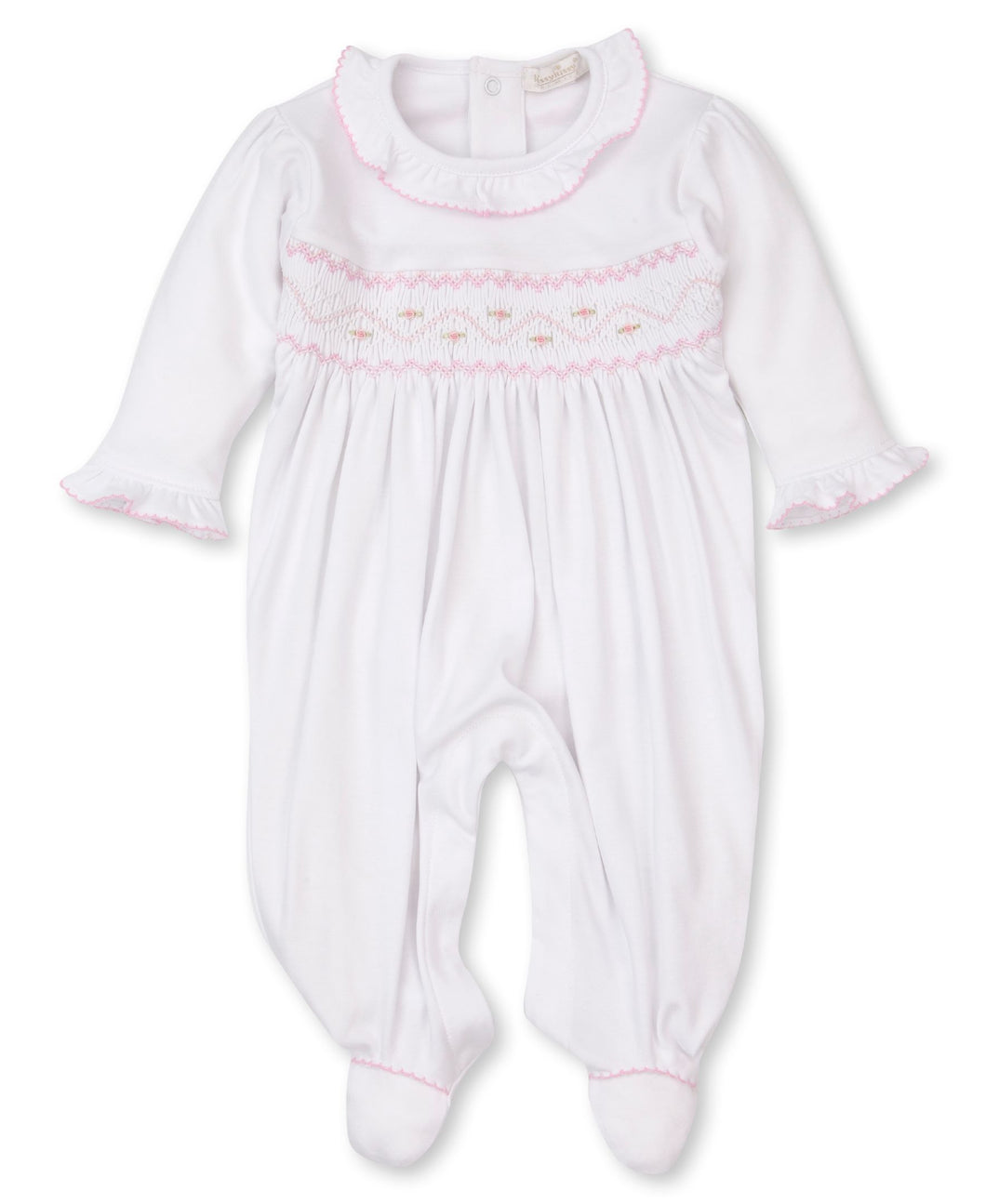 CLB Summer 21 Smocked White and Pink Footie