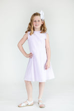 Load image into Gallery viewer, Lavender Seersucker Dress With Ruffles
