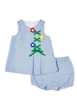Load image into Gallery viewer, Cord Dress with Flower Trellis &amp; Bloomers
