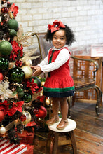 Load image into Gallery viewer, Corduroy Jumper with Flower Pull &amp; Embroidered Top
