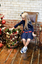 Load image into Gallery viewer, Navy Knit Dress With Bows
