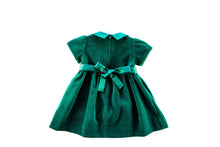 Load image into Gallery viewer, Velvet Dress with Pleated Satin Sash
