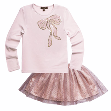 Load image into Gallery viewer, Mesh &amp; Metallic Pleated Knit Skirt - Pixie Dust
