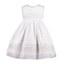 Load image into Gallery viewer, White Eyelet Pintucks Dress
