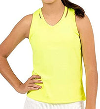 Load image into Gallery viewer, V-Neck Cutout Tennis Tank - Neon Yellow
