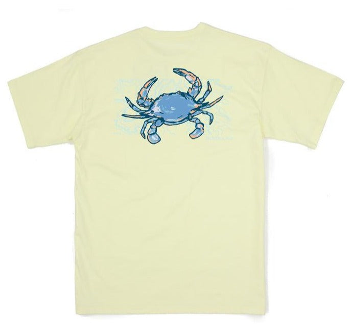 Crab Short Sleeve Tee Shirt Light Yellow