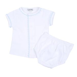 Baby Joy Blue Embroidered Diaper Cover Set