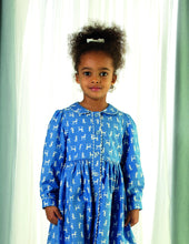 Load image into Gallery viewer, Blue And Ivory Poodle Button Front Dress
