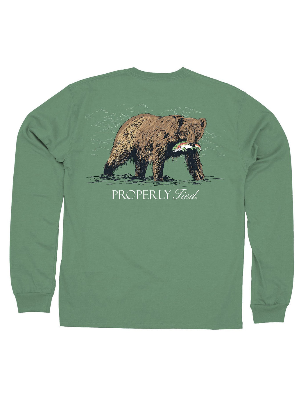 Brown Bear Long Sleeve Tee - Spruce