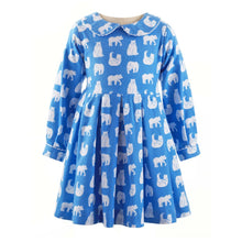 Load image into Gallery viewer, Blue Polar Bear Flannel Dress
