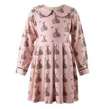 Load image into Gallery viewer, Pink Bunny Flannel Dress
