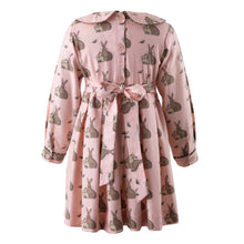 Load image into Gallery viewer, Pink Bunny Flannel Dress
