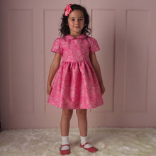 Load image into Gallery viewer, Pink Lace Damask Party Dress
