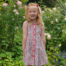 Load image into Gallery viewer, Pink Summer Floral Button Front Dress And Bloomer
