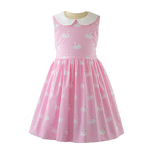Load image into Gallery viewer, Pink Swan Peter Pan Collar Dress

