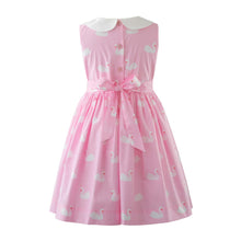 Load image into Gallery viewer, Pink Swan Peter Pan Collar Dress And Bloomer
