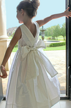 Load image into Gallery viewer, White Silk Dress With Pin Tuck Cumberbund
