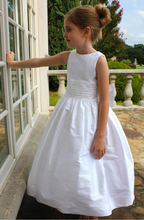 Load image into Gallery viewer, White Silk Dress With Pin Tuck Cumberbund

