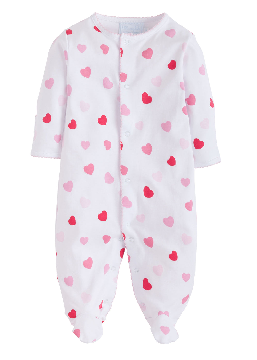 Hearts Printed Footie Pajamas
