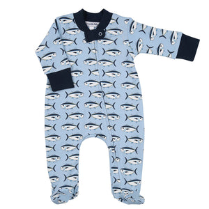 Tuna Print Footie With Zipper