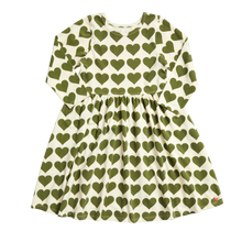 Load image into Gallery viewer, Organic Steph Dress - Capulet Olive Hearts
