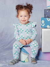 Load image into Gallery viewer, Ruffle Shoulder Romper - Small Winter Polka Floral
