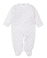Load image into Gallery viewer, Giggling Giraffes Print Footie - Silver
