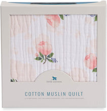 Load image into Gallery viewer, Cotton Muslin Quilt - Watercolor Roses
