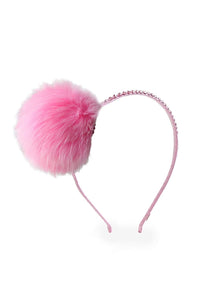 Pink Fur Ball Headband