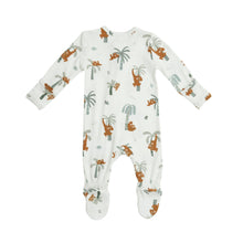 Load image into Gallery viewer, Orangutan Cream Zipper Footie
