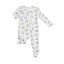 Load image into Gallery viewer, Wooly Mammoth Blue Zipper Footie

