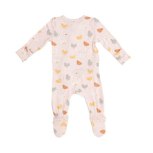 Load image into Gallery viewer, Chickens Pink Zipper Footie
