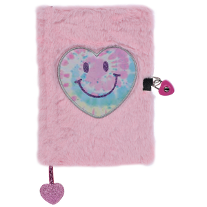 Heart Tie Dye Lock & Key Furry Journal