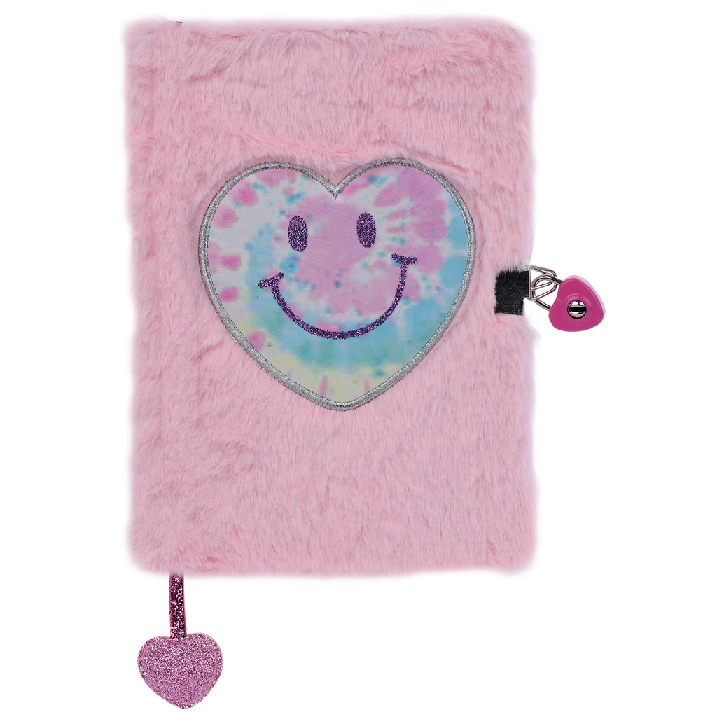 Heart Tie Dye Lock & Key Furry Journal