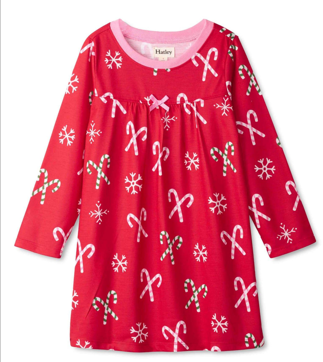 Candy Canes Long Sleeve Night Dress