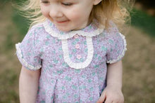 Load image into Gallery viewer, Cecelia Dress - Britton Floral With Khaki Dot Ruffle
