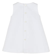 Load image into Gallery viewer, White Pique A-Line Dress With Blue Stitching
