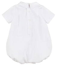 Load image into Gallery viewer, White XOXO Boys Bubble With Blue Embroidery
