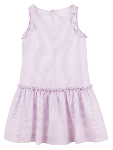 Lilac Striped Drop Waist Dress