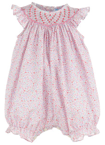 Lilac Multi Floral Smocked Bubble