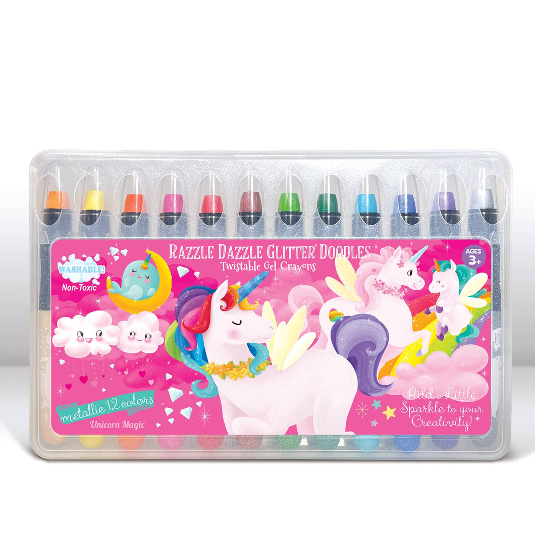 Glitter Doodle Girls Gel Crayons - Assorted