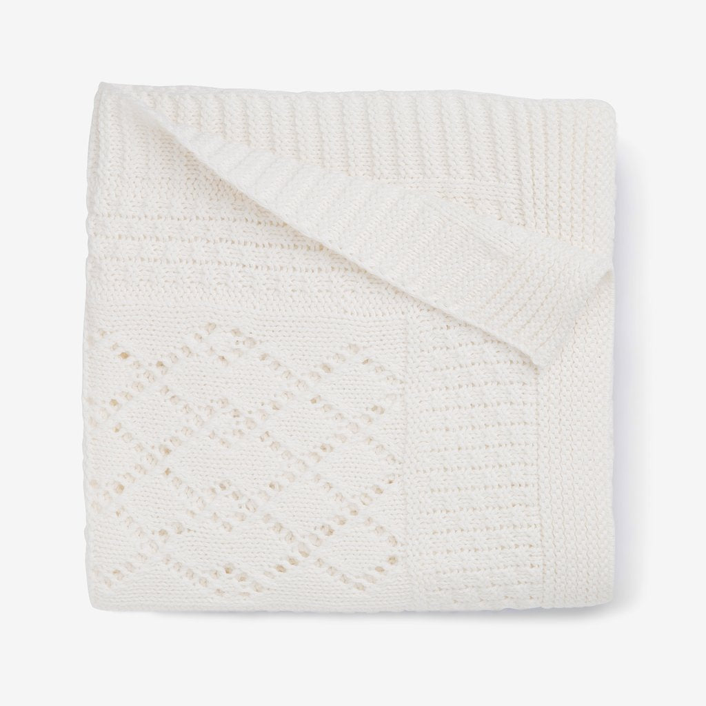 White Seed Knit Blanket