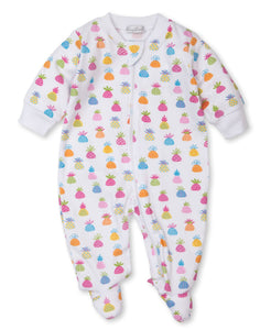 Pineapple Island Multi-Color Print Footie With Zipper