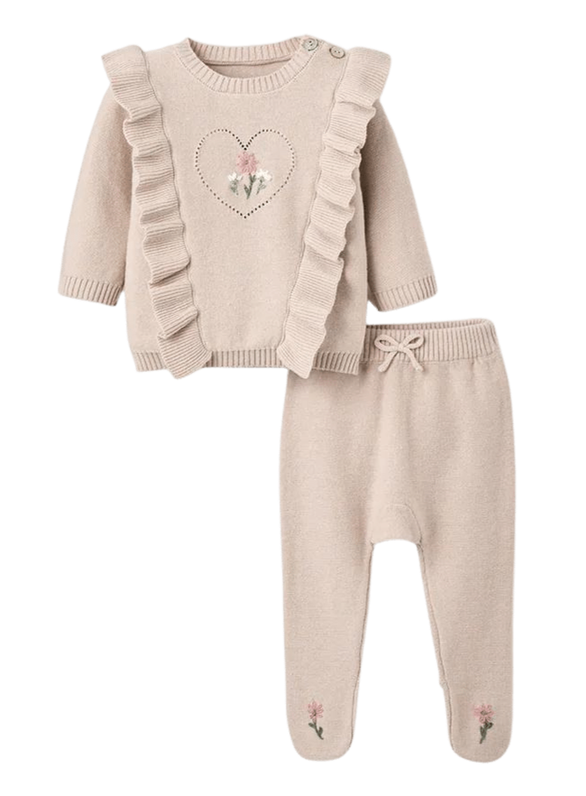 Pony Meadow Heart Sweater And Footed Pants