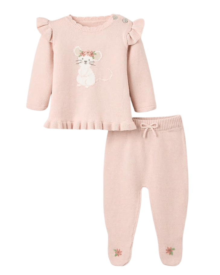 Meadow Mouse Sweater And Footed Pants