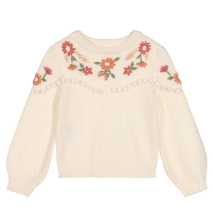 Flower Embroidered Sweater