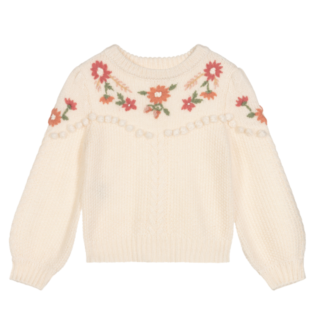 Flower Embroidered Sweater