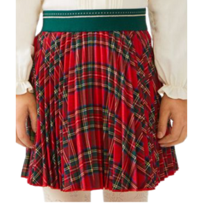 Red Plaid Pleated Skirt