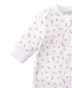 Garden Roses Print Zip Footie